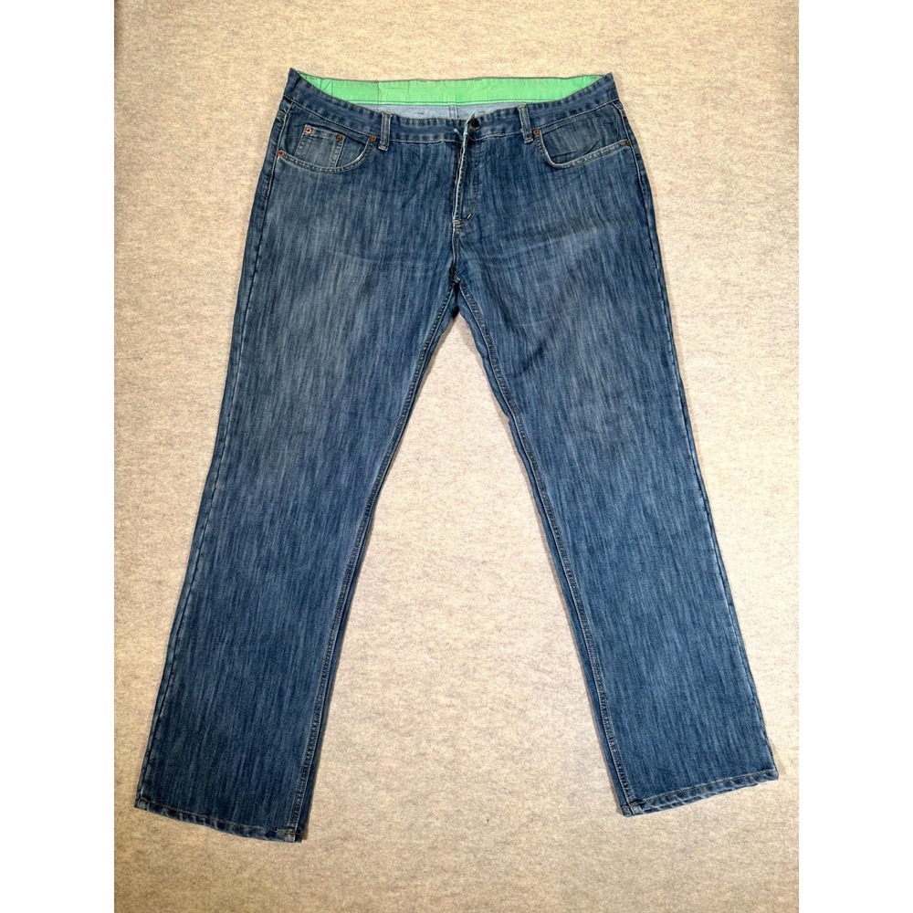 Levis 501 Original Jeans Mens 42x34 Blue Denim Button Fly Mid Rise Straight Leg